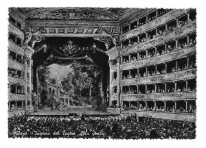 Milan Italy Milano La Scala Opera House Interior Glossy 4X6 Real Photo Postcard