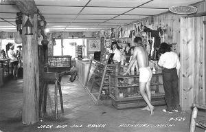 Rothbury MI Jack & Jill Ranch Interior Saddle in 1952 RPPC Postcard Rack