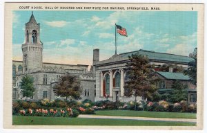 Springfield, Mass, Court House, Hall Of Records And Institute For Savings