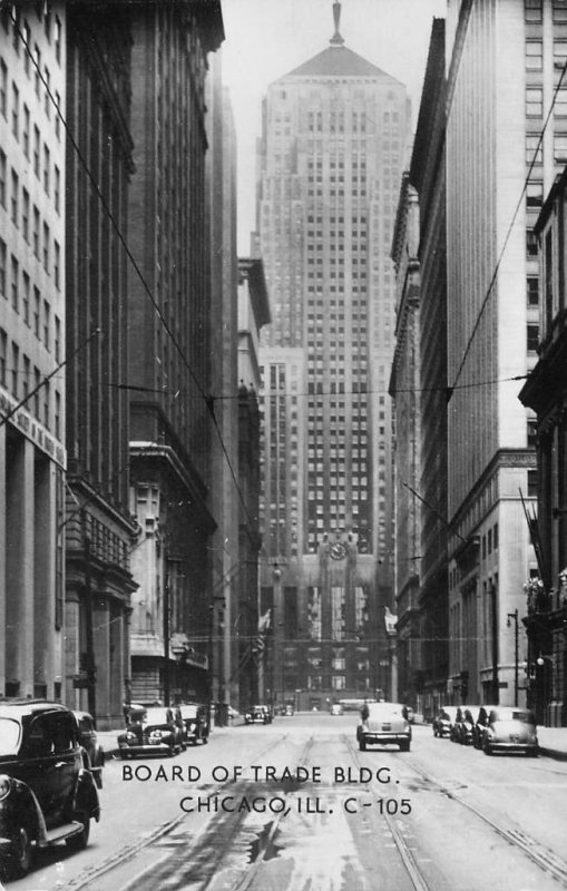 RPPC Board of Trade Bldg. CHICAGO, IL c1940s Vintage Photo Postcard