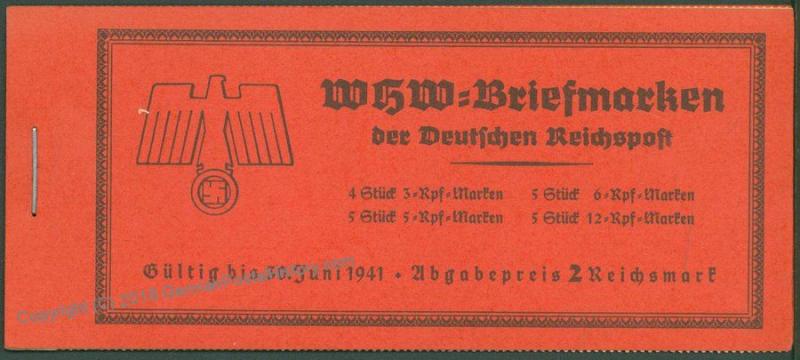 Germany 1940 MH47 Welfare All Original Stamp Booklet Markenheftchen 63550