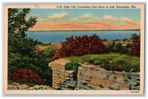 1948 High Cliff Overlooking East Shore Lake Winnebago Wisconsin WI Postcard