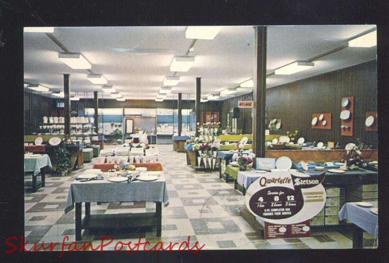 LINCOLN ILLINOIS ROUTE 66 STETSON FACTORY OUTLET STORE INTERIOR OLD POSTCARD