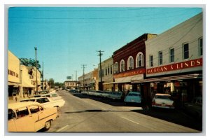 Vintage 1966 Postcard Antique Cars on Cherokee Street Brookhaven Mississippi