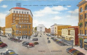 Texarkana Arkansas Texas 1946 Postcard State Line Avenue Looking North