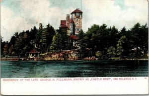 Vtg Thousand Islands NY Residence of George Pullmann Castle Rest 1905 Postcard