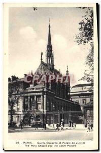 Old Postcard Paris Sainte Chapelle and Palais De Justice