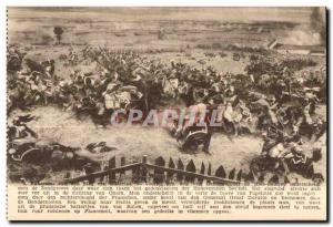 Old Postcard Panorama van den Slag van den weg van Waterloo Voorbij Genxppe b...