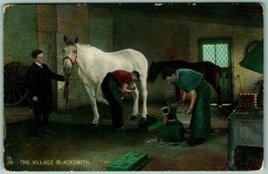Raphael Tuck Animal Stories 4433 The Village Blacksmith UNP DB Postcard F11