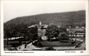 Everett Pennsylvania PA Schools Real Photo Postcard