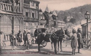 Arrival Of Tonga Mail Cart at Simla Post Office India Rare Antique Postcard