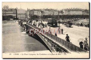 Old Postcard Lyon Pont Lafayette Cordeliers and the Quai de Retz Tramway