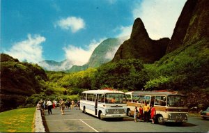 Hawaii Maui Tour Buses At Iao Needle