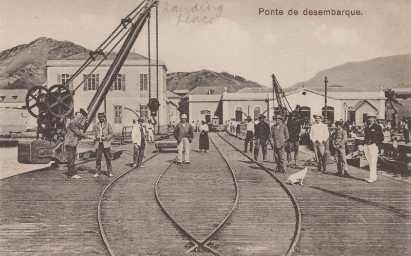 Azores Sao Vicente Ponte De Desembarque Dock Harbour Portugal Old Postcard