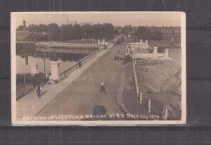 GREAT BRITAIN, WESTHAM BRIDGE, OPENING BY R.A. HOLT, 1921 real photo ppc., used.