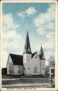 Andalusia Alabama AL Methodist Church Vintage Postcard