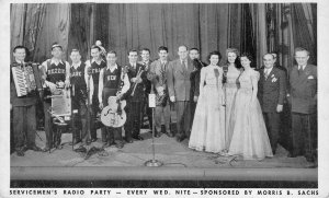 Servicemen's Radio Party - Morris B. Sachs, Chicago Band c1940s Vintage Postcard