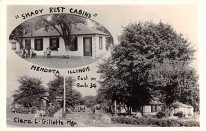 Mendota Illinois Shady Rest Cabins Real Photo Vintage Postcard AA36852