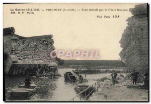 Old Postcard Army Trilport Bridge destroyed by the French Genie