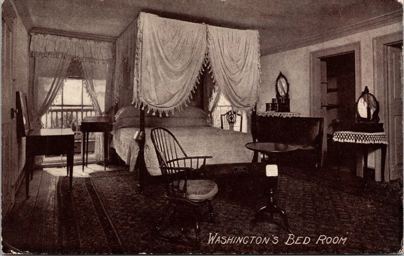 View Interior Washington's Bedroom Canopy Desk Chairs Mirror Postcard Unused UNP 