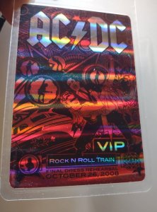 AC/DC Rock N Roll Train 2008 Tour Backstage Pass Laser Laminated VIP Hard Rock