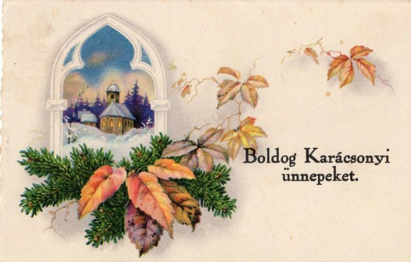 Happy New Year Hungarian Postcard RARE 01.47