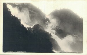 Norway Låtefossen i Hardanger RPPC 06.83