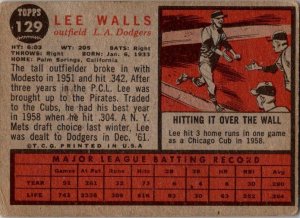 1962 Topps Baseball Card Lee Walls Los Angeles Dodgers sk1859