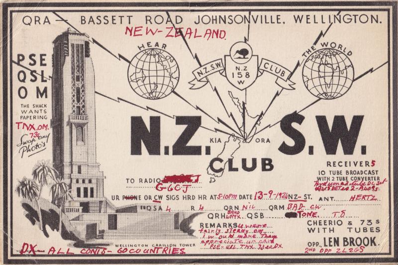 Wellington New Zealand QSL QRA  Radio 1934 Antique Postcard Card