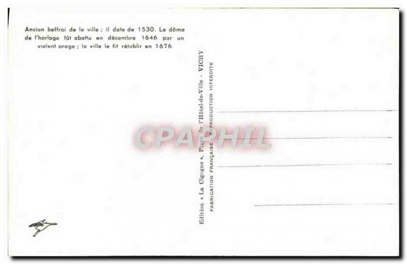 Old Postcard Riom The Tower & # 39Horloge