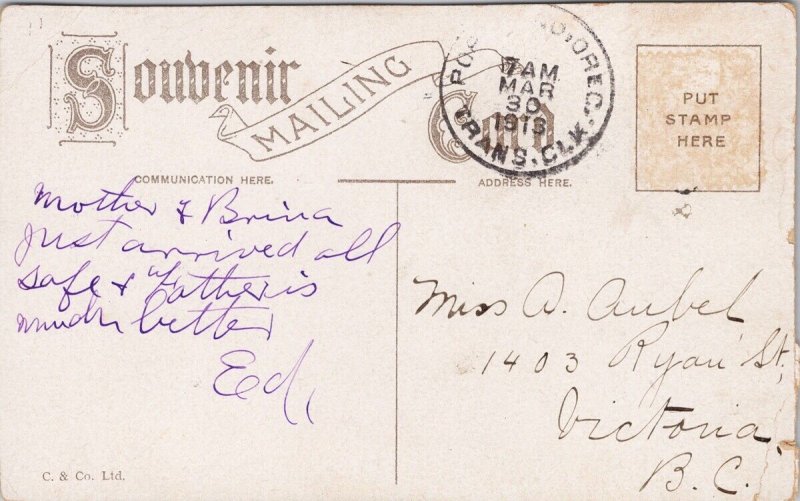 Kensington Station PE Prince Edward Island PEI Railway c1913 Postcard H37 *as is