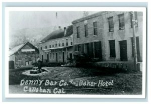 Vintage RPPC Denny Bar Co Baker Hotel Callahan, CA Postcard F65 
