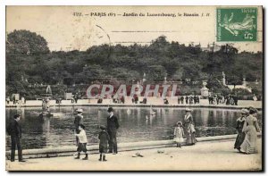 Postcard Old Paris 6th Luxembourg Gardens basin