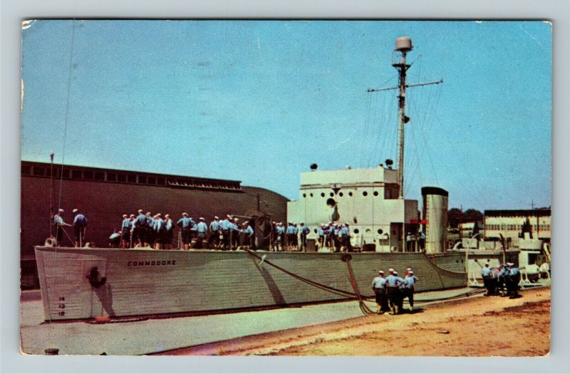 Bainbridge MD- Maryland, The Commodore, U.S Naval, Ship, Chrome c1955 Postcard 