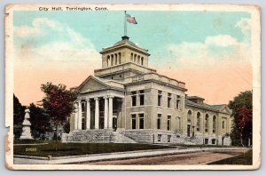 1923 City Hall Torrington Connecticut Roadway Building Landmark Posted Postcard