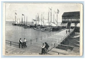 1908 The Inlet Boats Dock Atlantic City New Jersey NJ Posted Antique Postcard