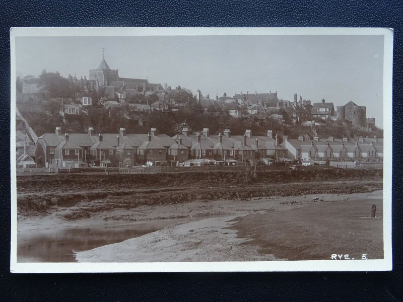 Sussex RYE Town View & Estuary - Old RP Postcard