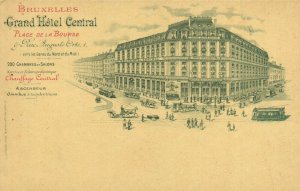 PC BELGIUM, BRUXELLES, GRAND HOTEL CENTRAL, Vintage Postcard (b30123)