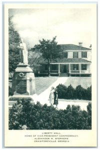 c1920 Liberty Hall Home of Vice President A. Stephens Crawfordville GA Postcard