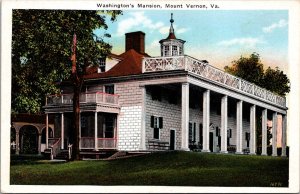Washington's Mansion Mount Vernon Virginia VA Postcard