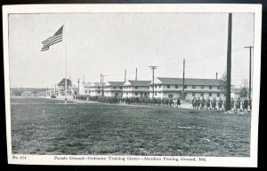 Vintage Postcard 1941 Parade Ground, Aberdeen Proving Ground, MD (REAL PHOTO)