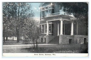 SHAWANO, Wisconsin WI ~ Entrance Steps COURT HOUSE ca 1910s Kropp Postcard