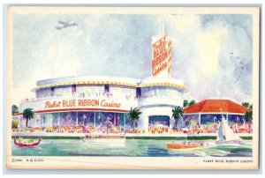 1940 Pabst Blue Ribbon Casino Chicago Illinois Vintage Antique Deeptone Postcard