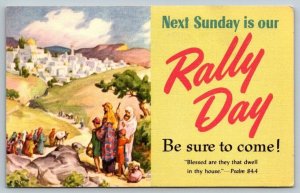 Rally Day First Methodist Church  Denison Iowa   Postcard  1954