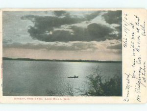 Pre-1907 LAKE SCENE Lake Mills Wisconsin WI AE5446