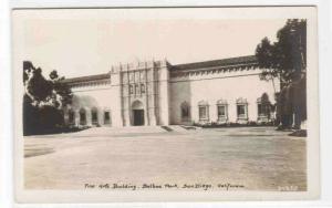 Fine Arts Building Balboa Park San Diego California 1930s RPPC postcard