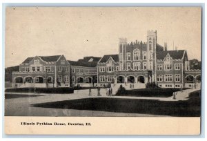 c1910 Illinois Pythian Home Exterior Building Decatur Illinois Vintage Postcard