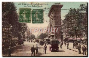 Old Postcard Paris Grands Boulevards and Porte Saint Denis
