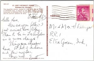 1963 Saint Luke's Methodist Church Oklahoma City Oklahoma OK Posted Postcard