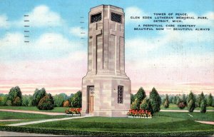 Michigan Detroit Glen Eden Lutheran Memorial Park Cemetery Tower Of Peace 1942